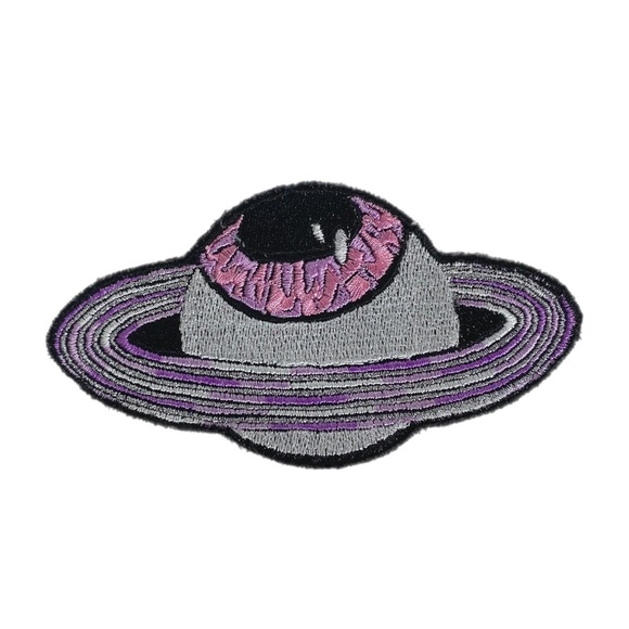 Dandy Flower Trash Clown-Core Artist Made Eye Planet Iron On Patch - Picture 1 of 3